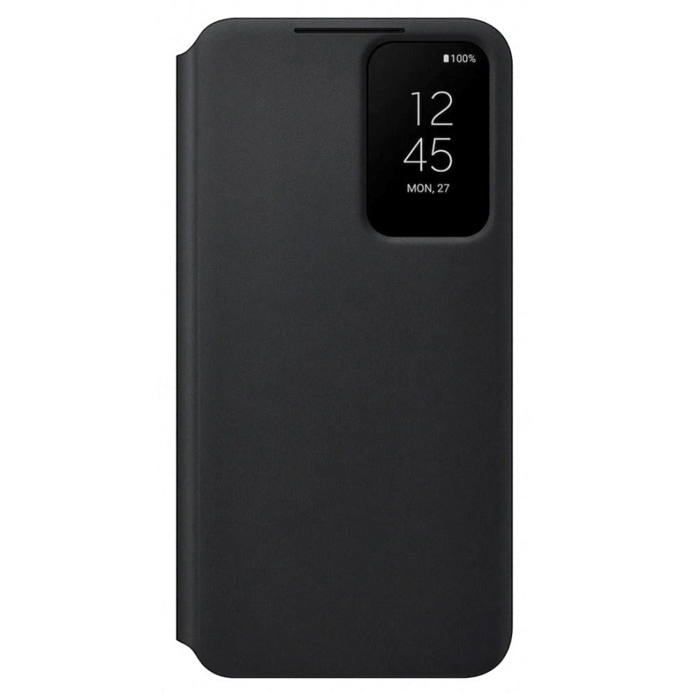 Original Samsung Galaxy S22 Smart Clear View Cover V.2 - Sort (EF-ZS901CBEGEW)