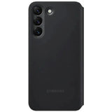 Original Samsung Galaxy S22 Smart Clear View Cover V.2 - Sort (EF-ZS901CBEGEW)