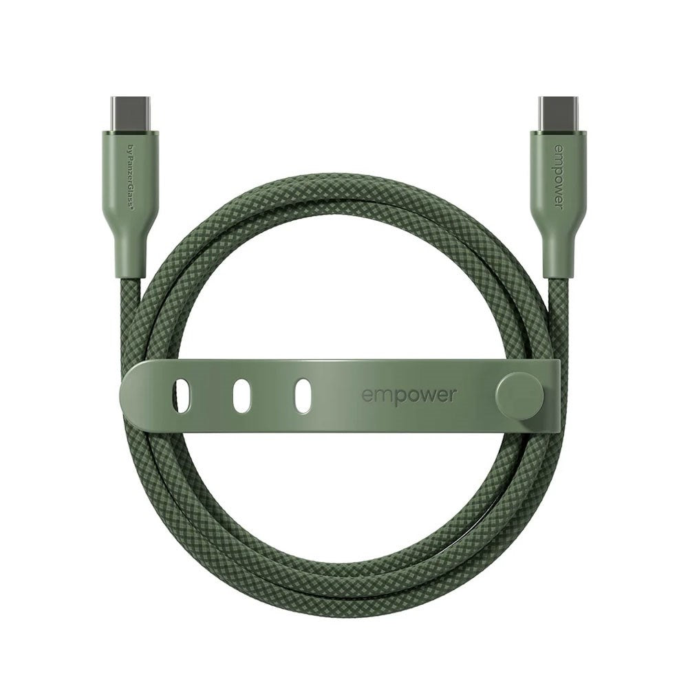 empower by PanzerGlass Racing 2m / 60W USB-C til USB-C Kabel - Sage