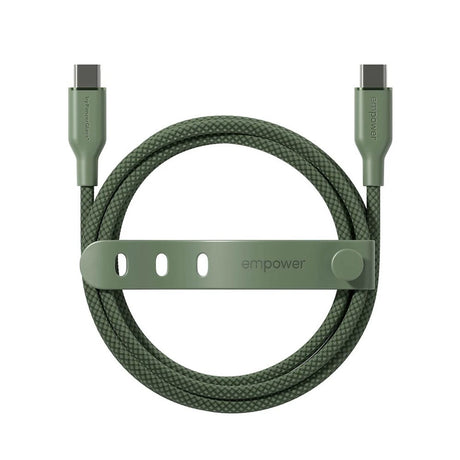empower by PanzerGlass Racing 1.2m / 60W USB-C til USB-C Kabel - Sage