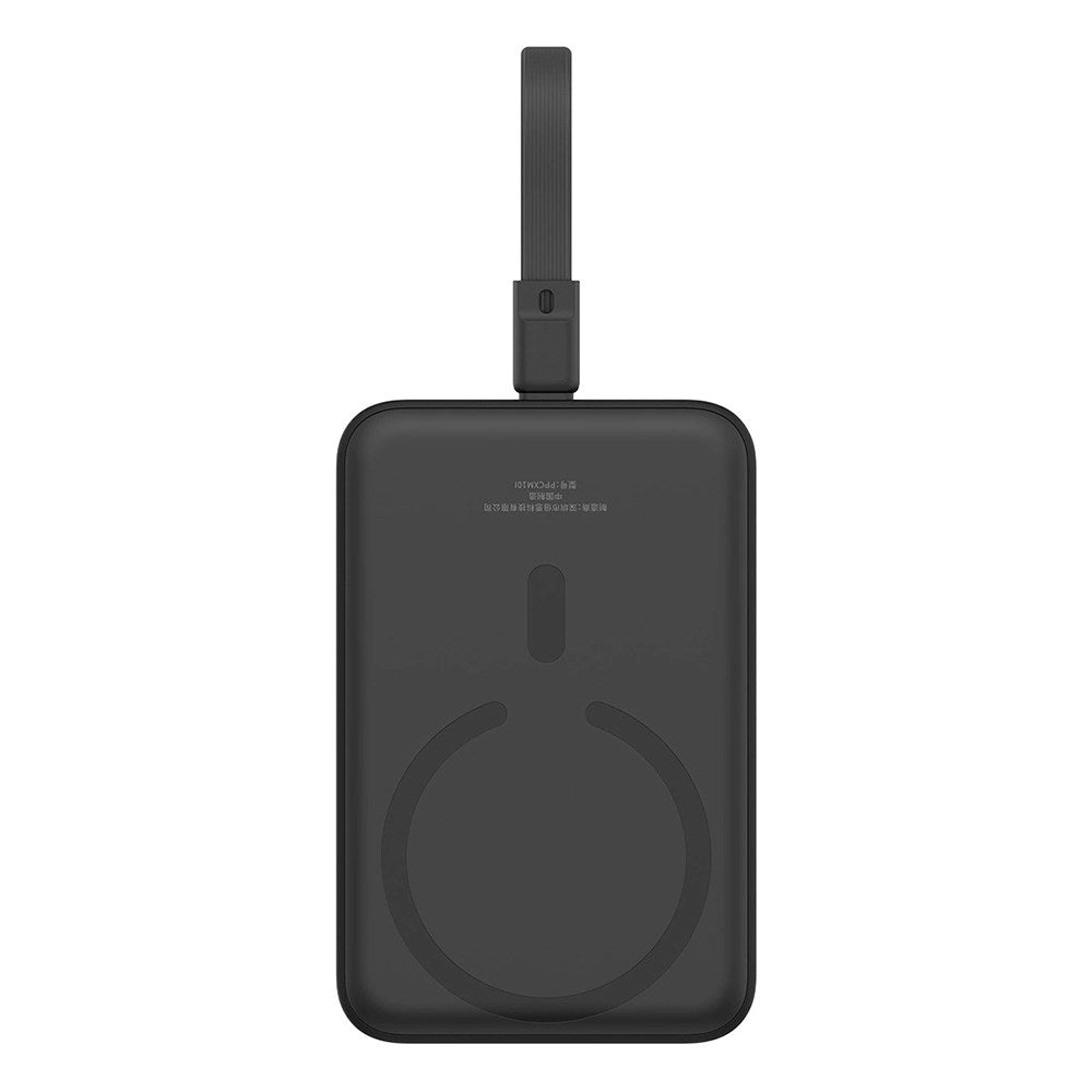 Baseus Magnetic Qi Powerbank 20W m. USB-C-kabel Lightning-kabel - 10 000 mAh - MagSafe-kompatibel - Svart