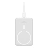 Baseus Magnetisk Qi Powerbank 20W m. USB-C Kabel Lightning Kabel - 10.000 mAh - MagSafe Kompatibel - Hvid