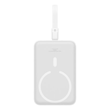 Baseus Magnetic Qi Powerbank 20W m. USB-C-kabel Lightning-kabel - 10 000 mAh - MagSafe-kompatibel - Hvit