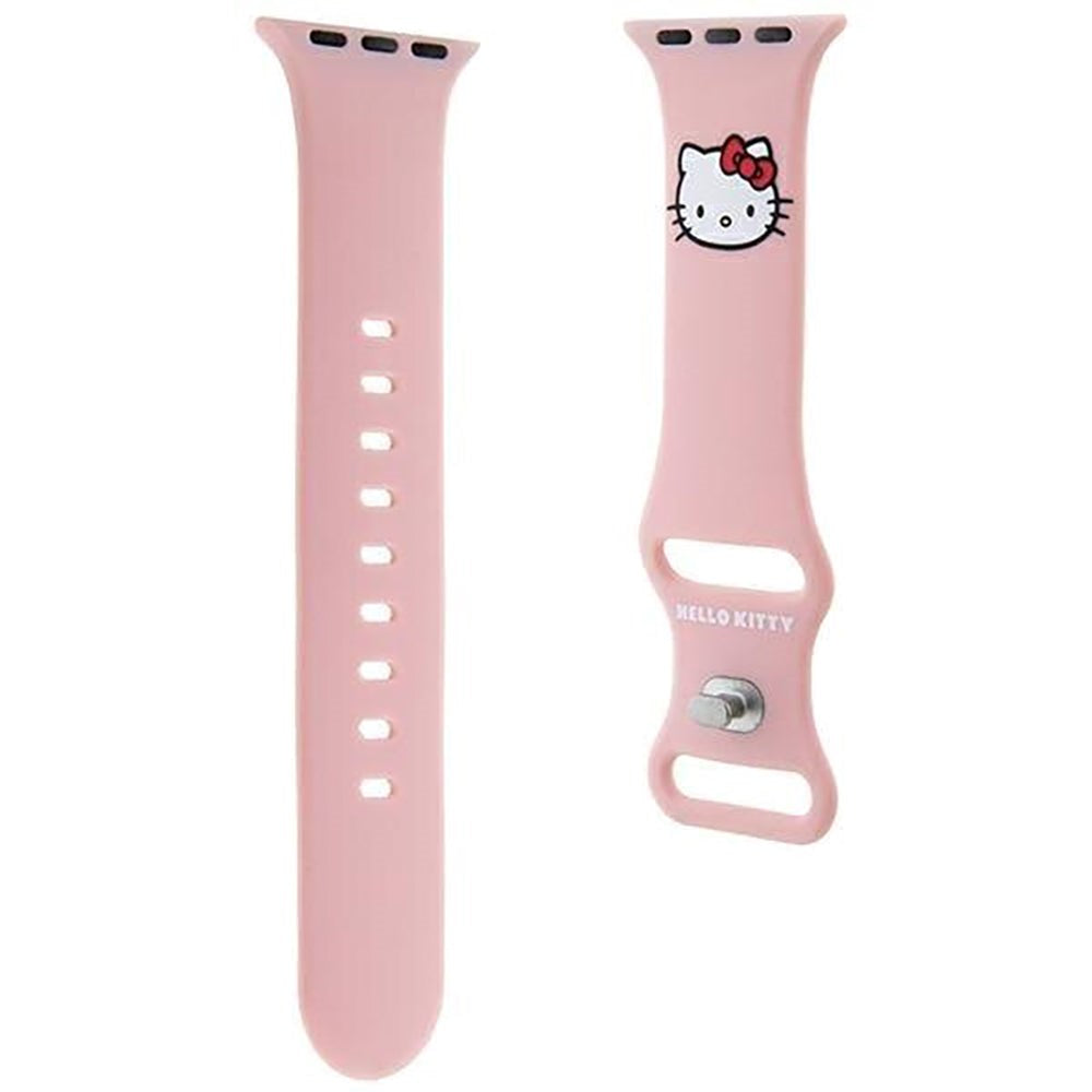 Apple Watch (38/40/SE/41MM) Hello Kitty Silikone Smartwatch Rem - Pink