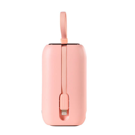 Joyroom JR-L012 Powerbank 22,5W USB-C PD w. Innebygd USB-C &amp; Lightning-kabel - 10 000 mAh - Rosa