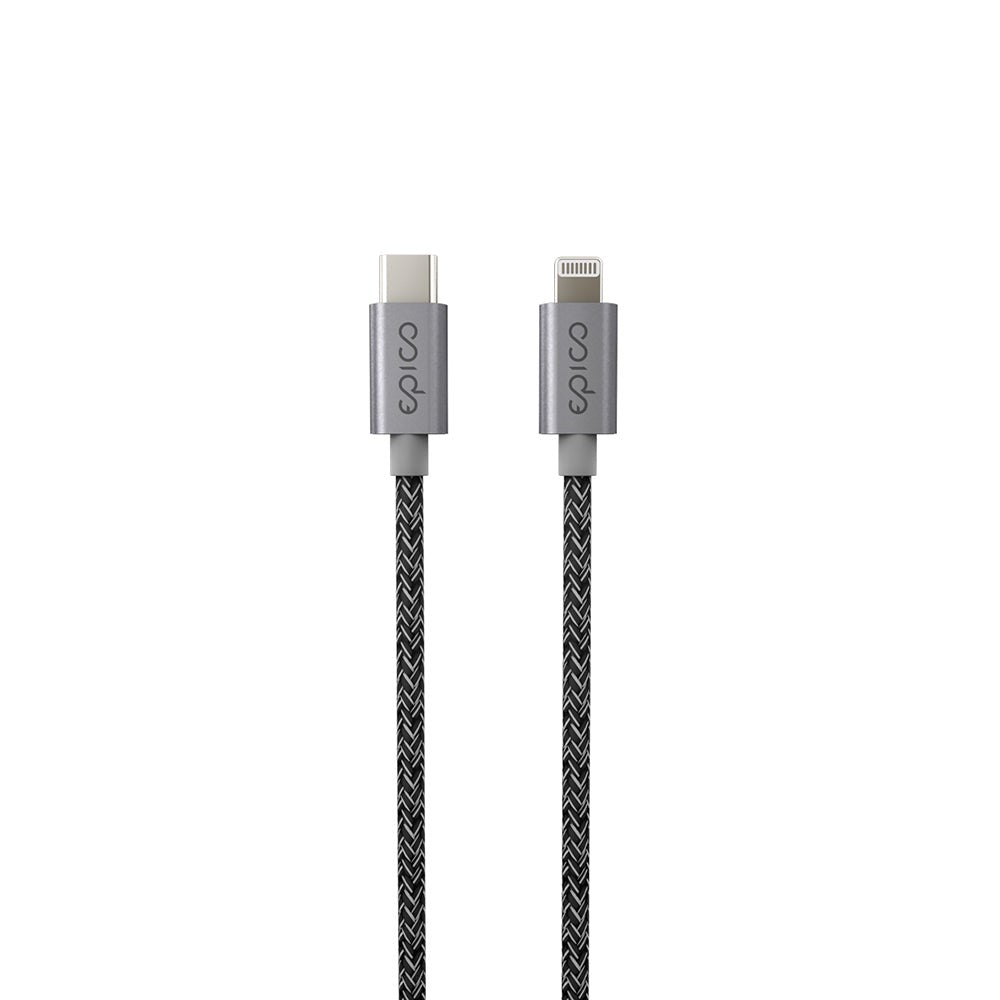 Epico Braided USB-C til Lightning-kabel PD 60W - 180cm - Space Grey