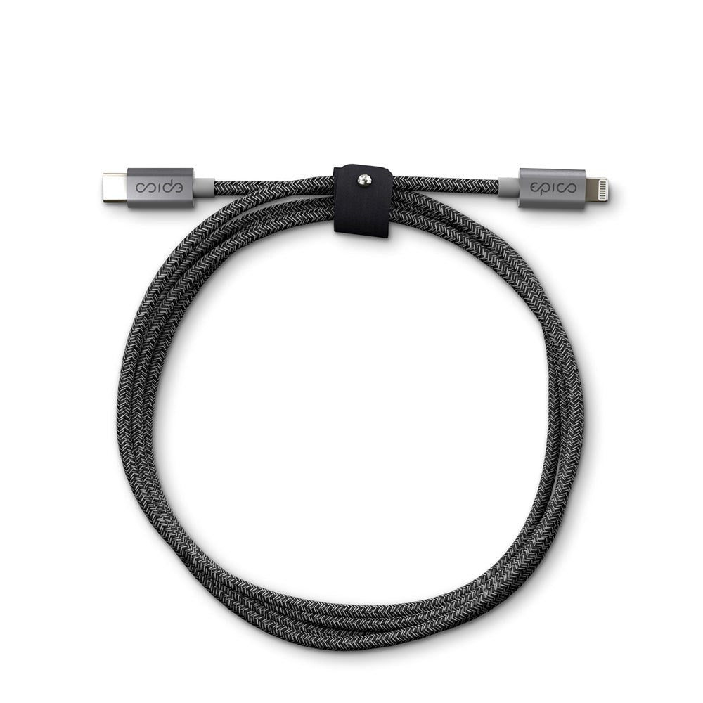 Epico Braided USB-C til Lightning-kabel PD 60W - 120cm - Grå