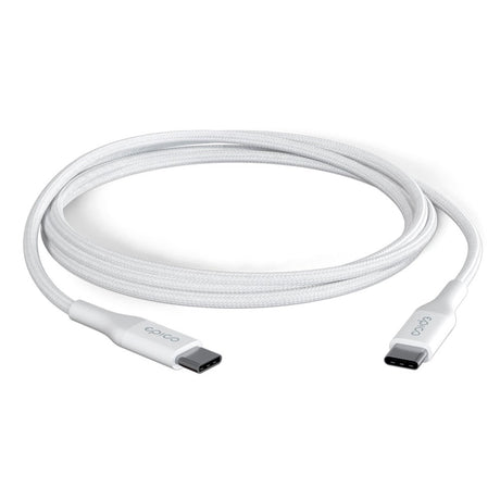 Epico flettet USB-C til USB-C-kabel PD 100W - 200cm - Hvit