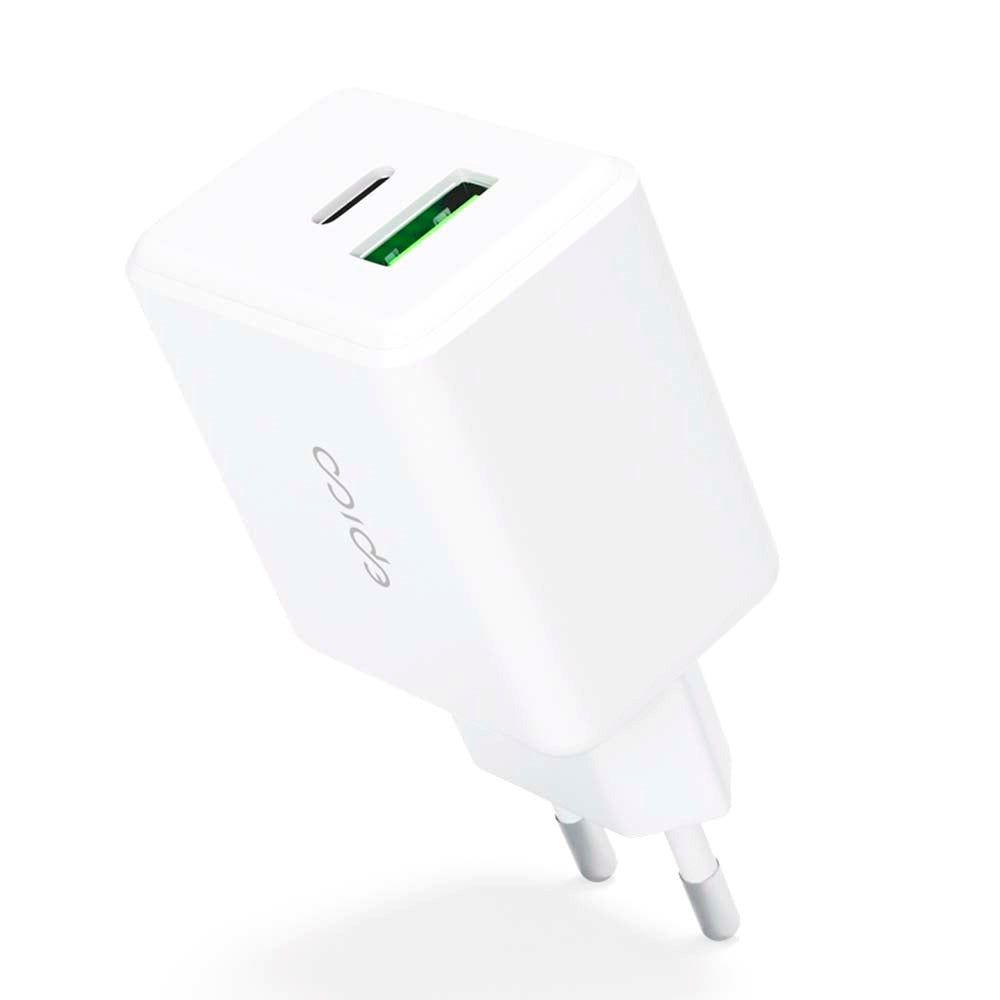 Epico Pro 2.0 Vægoplader PD 38W med USB-C & USB-A - Hvid