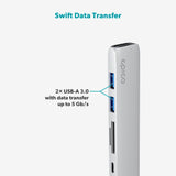 Epico 6-i-ett aluminium 8K USB-C Adapter - Sølv