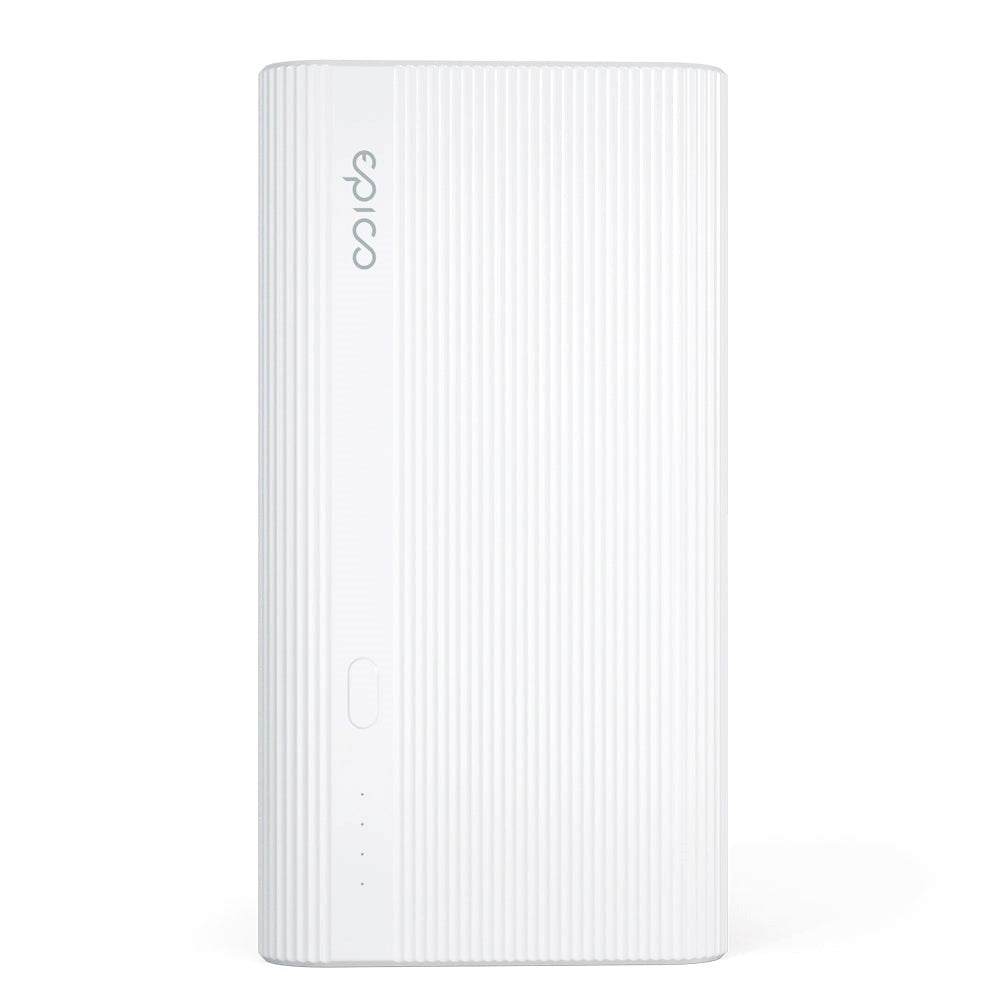 Epico Powerbank Multiport m. 2 x USB-A og 1 x USB-C - 20 100 mAh - Hvit