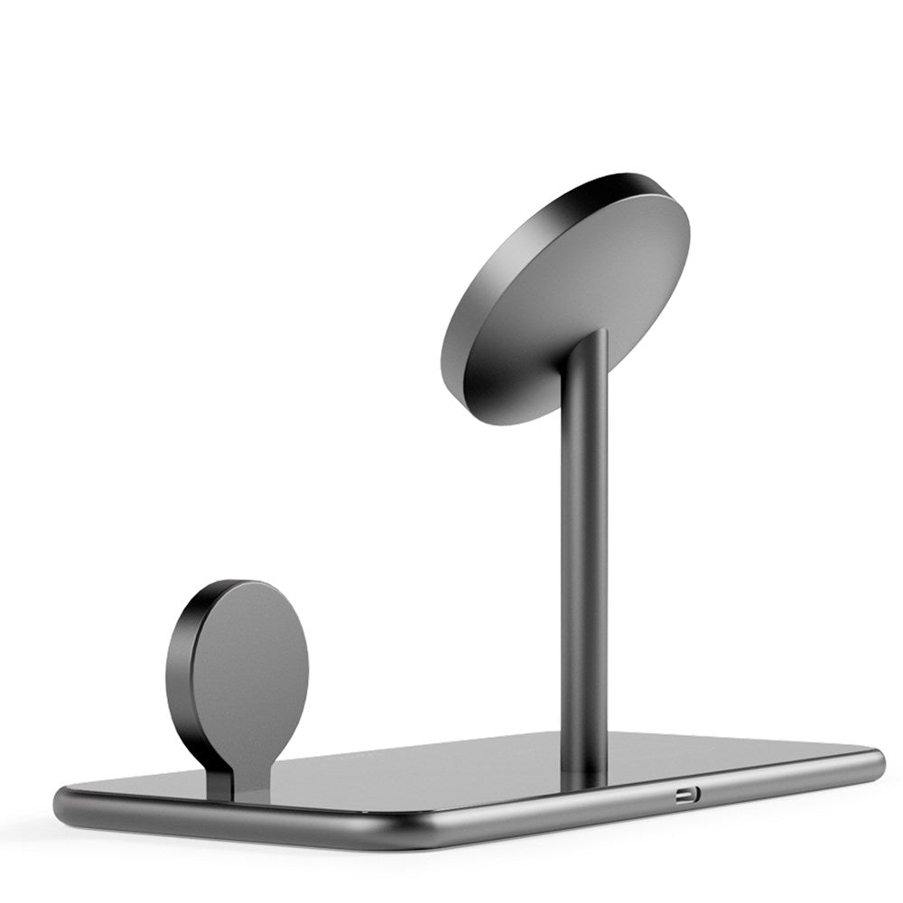 Epico Mag+ 3-i-1 trådløs lader 25W m. USB-C-kabel og vegglader - MagSafe-kompatibel - Svart