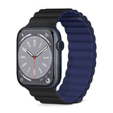 Apple Watch (38/40/SE/41/42 mm) Epico magnetisk silikonklokkerem - svart / blå
