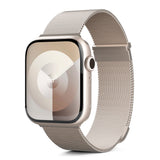 Apple Watch (38/40/SE/41/42 mm) Epico Milanese+ (pluss) rustfri stålrem - Starlight