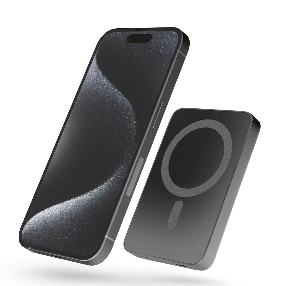 Epico Resolve Mag+ Magnetic Powerbank 20W PD 5000 mAh w. USB-C - MagSafe-kompatibel - Space Grey