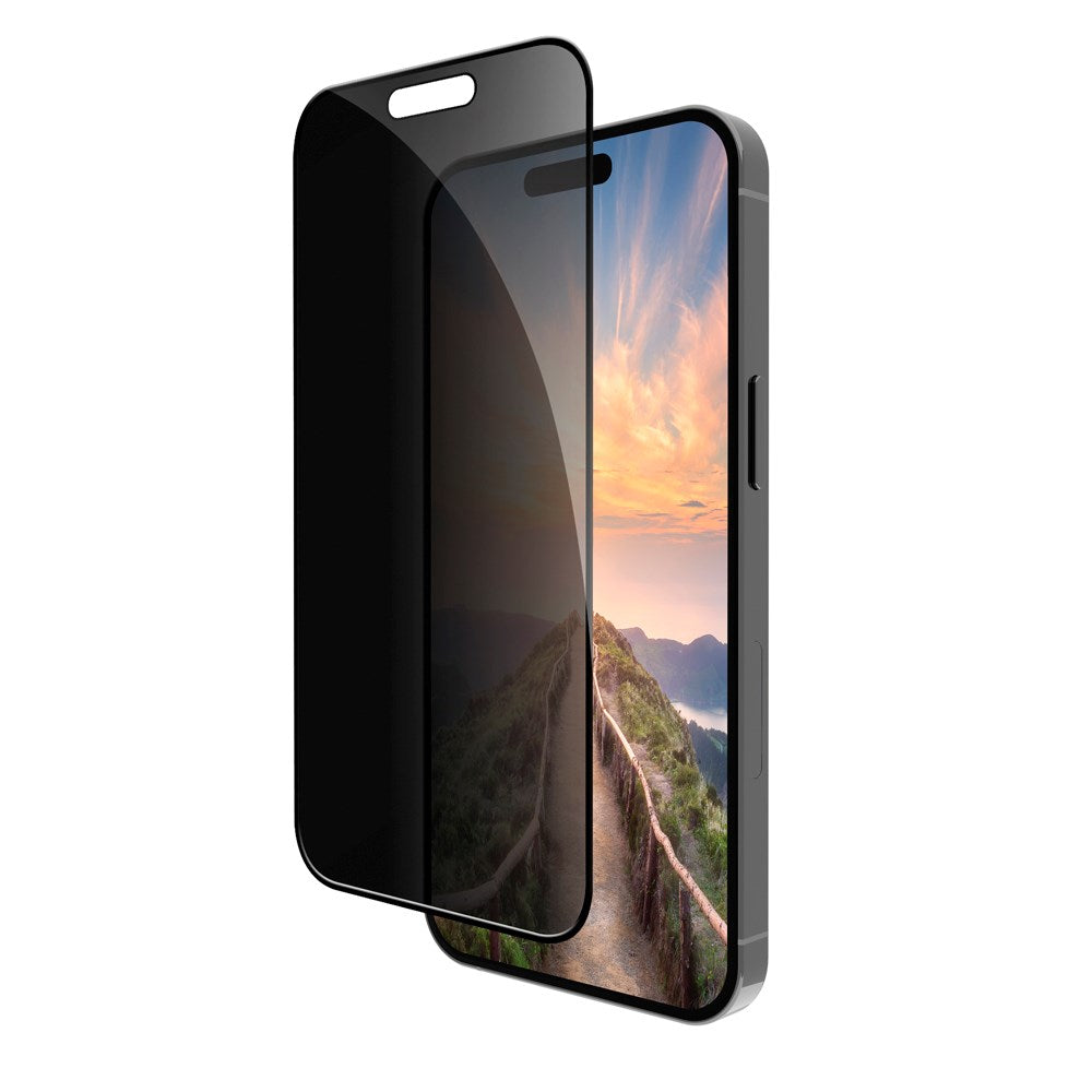 iPhone 16 Pro dbramante1928 Eco-Shield Privacy Skjermbeskytter m. Installasjonsramme - Black Edge