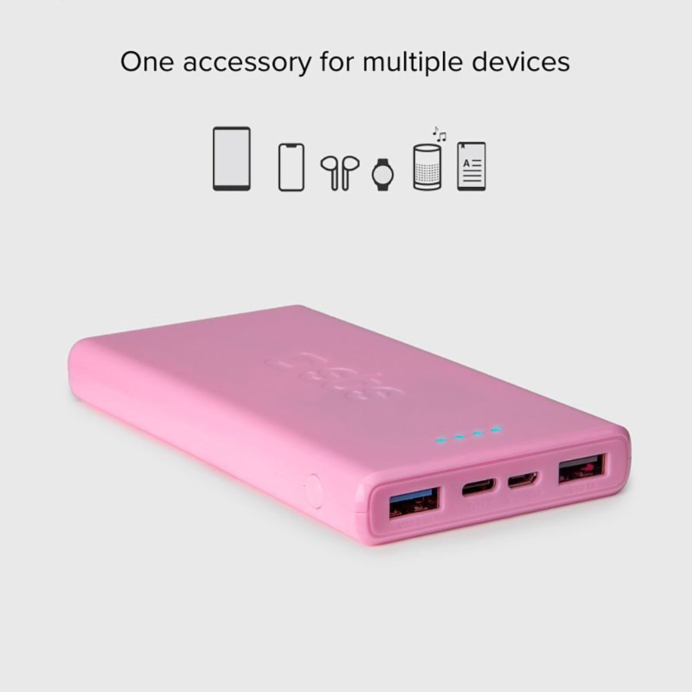 SBS Powerbank etc. 2x USB-A &amp; 1x USB-C 10W - 10 000 mAh - Rosa