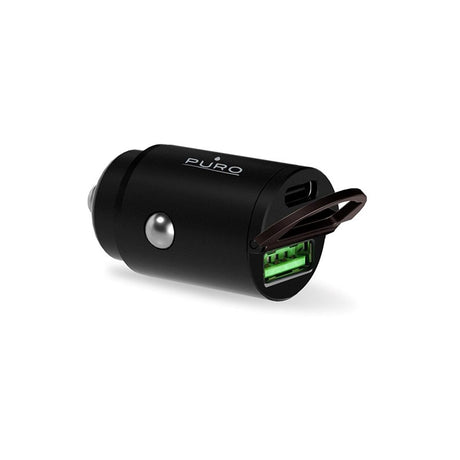 Puro PD (Power Delivery) 30W Mini Billader m. USB-A og USB-C - Svart