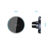 Fast MagRound magnetisk mobilholder 15W trådløs lader for klimaanlegg - MagSafe-kompatibel - Svart 