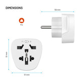 Fixed Rejseadapter - EU / UK / USA / AUS - Hvid