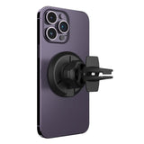 Fast MagRound magnetisk mobilholder 15W trådløs lader for klimaanlegg - MagSafe-kompatibel - Svart 