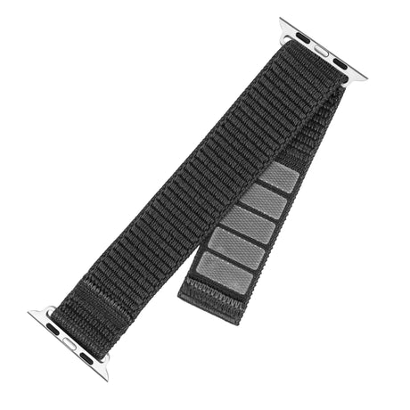 Apple Watch (38/40/SE/41/42 mm) fast nylon smartklokkerem - mørkegrå