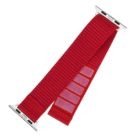 Apple Watch (38/40/SE/41/42 mm) fast nylon smartklokkerem - rød
