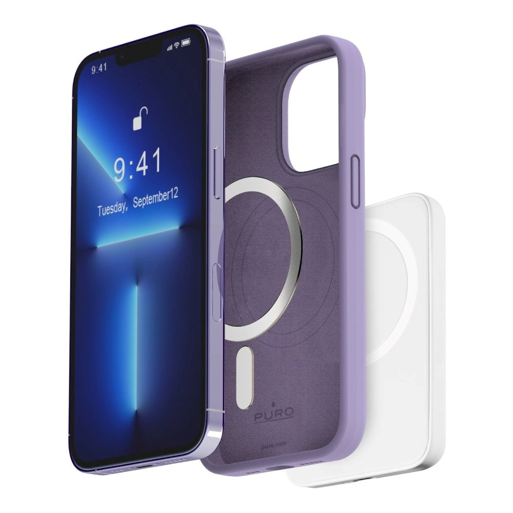 PURO iPhone 14 Pro Silikone Cover - MagSafe Kompatibel - Lilla