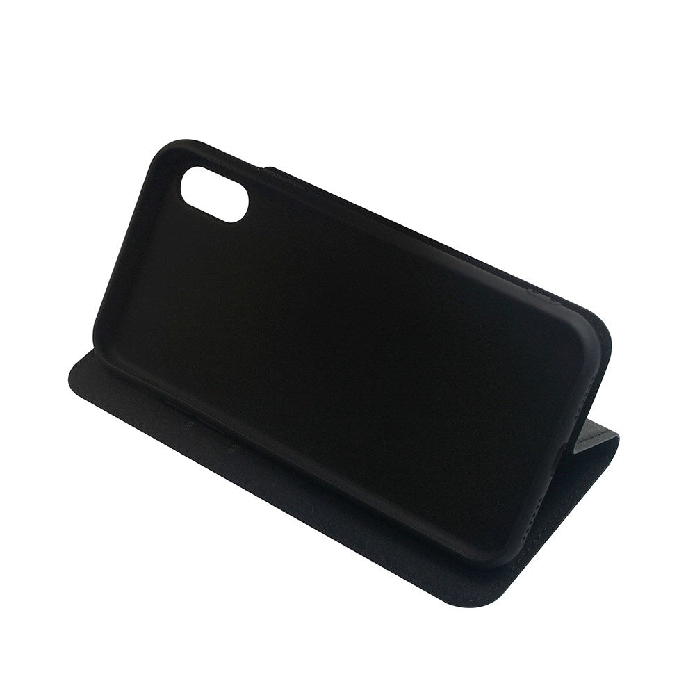 iPhone XS Max - GreenMind - Faux Leather Flip Cover m. Kortholder og stativfunksjon - svart