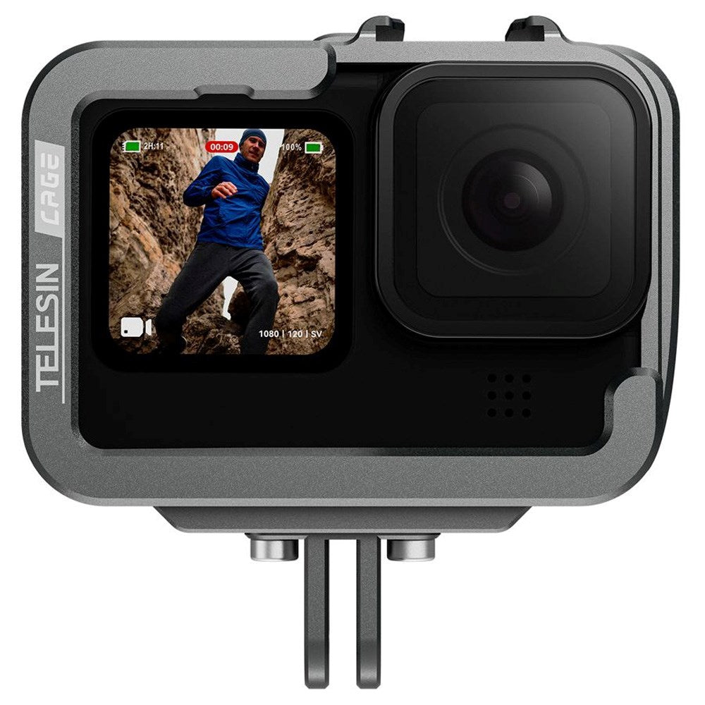 TELESIN Metal Cage Cover til GoPro Hero 9 / 10 / 11 / 12 / 13 - Grå