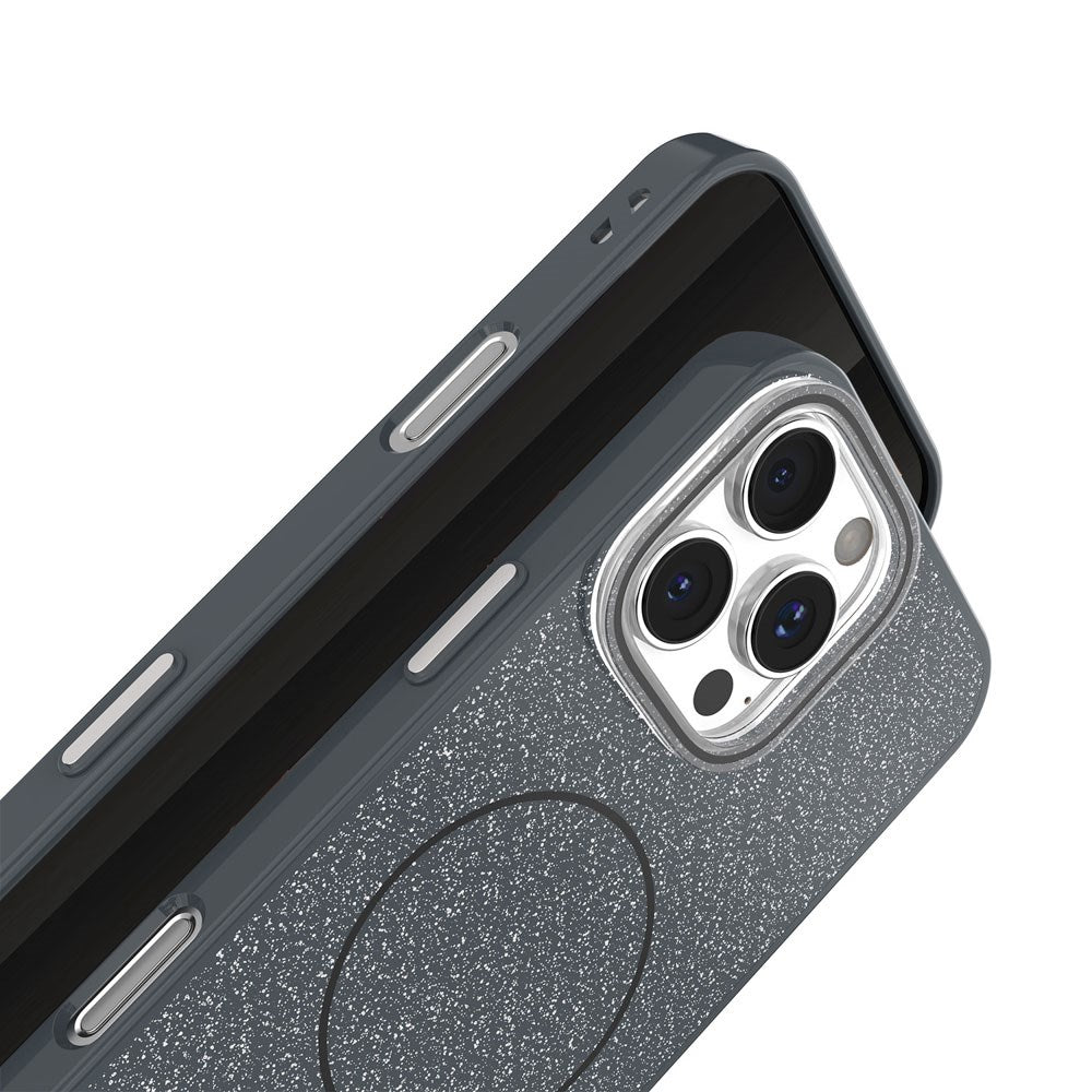 iPhone 16 Pro TFO Glitter Thin Bagside Cover - MagSafe Kompatibel - Sort
