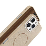 iPhone 15 Pro Glitter Thin Mobil Cover - MagSafe Kompatibel - Brun