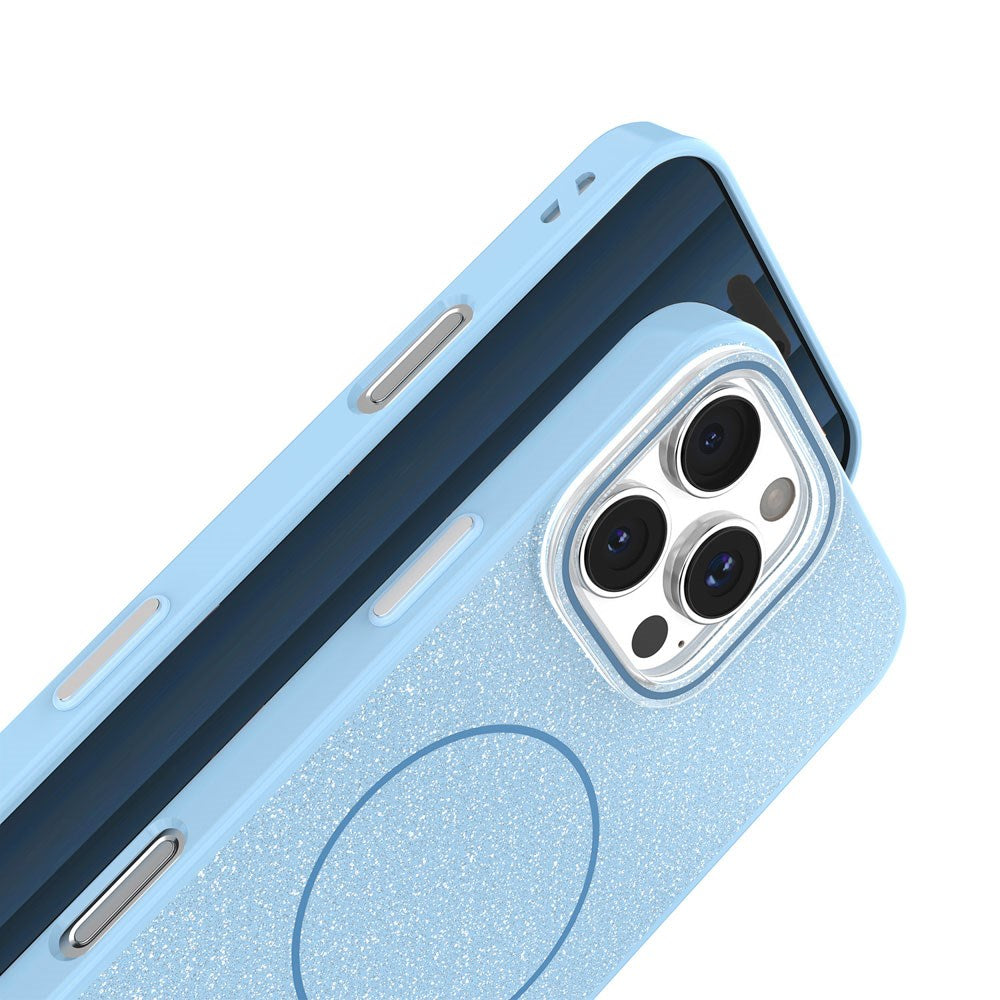 iPhone 17e / 16e TFO Glitter Thin Bagside Cover - MagSafe Kompatibel - Blå