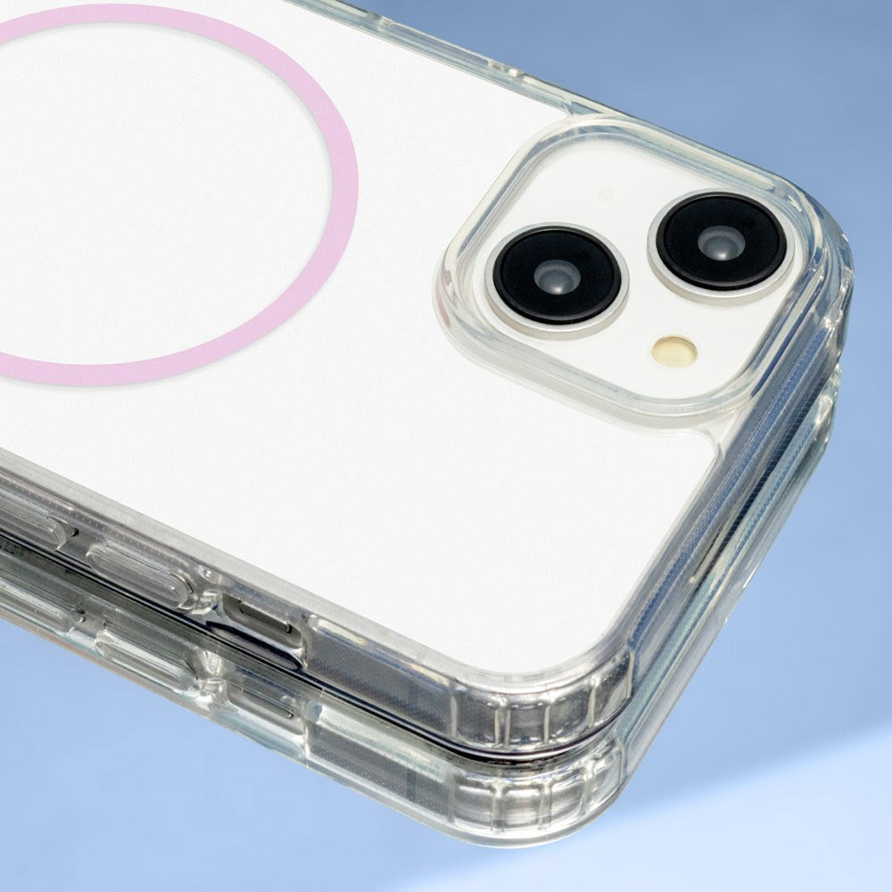 iPhone 17 TFO Anti-Shock Thin Bagside Cover - MagSafe Kompatibel - Gennemsigtig / Lyserød