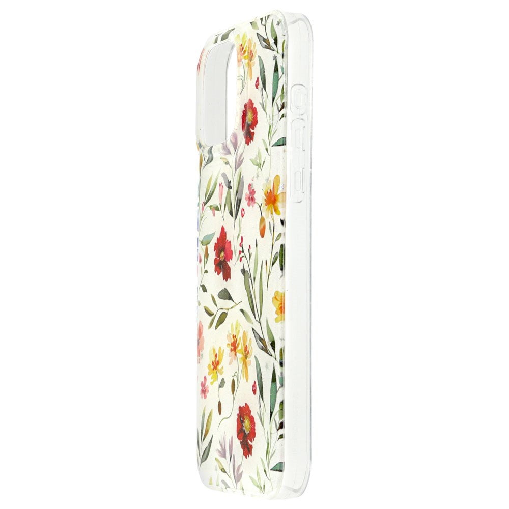 iPhone 16 Pro TFO Glow Glam Bagside Cover - Hvid / Blomster
