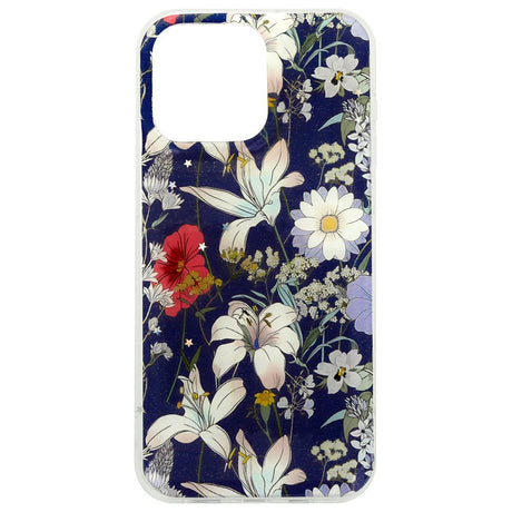 iPhone 17 Pro TFO Glow Glam Bagside Cover - Blå / Blomster