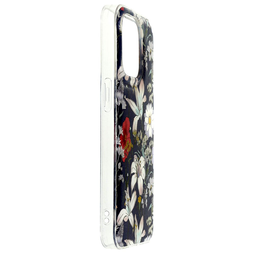iPhone 17 Pro TFO Glow Glam Bagside Cover - Blå / Blomster