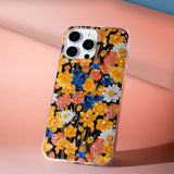 iPhone 16 Pro TFO Glow Glam Bagside Cover - Orange / Blomster