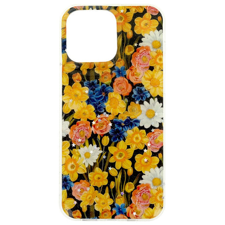 iPhone 17 Pro TFO Glow Glam Bagside Cover - Orange / Blomster