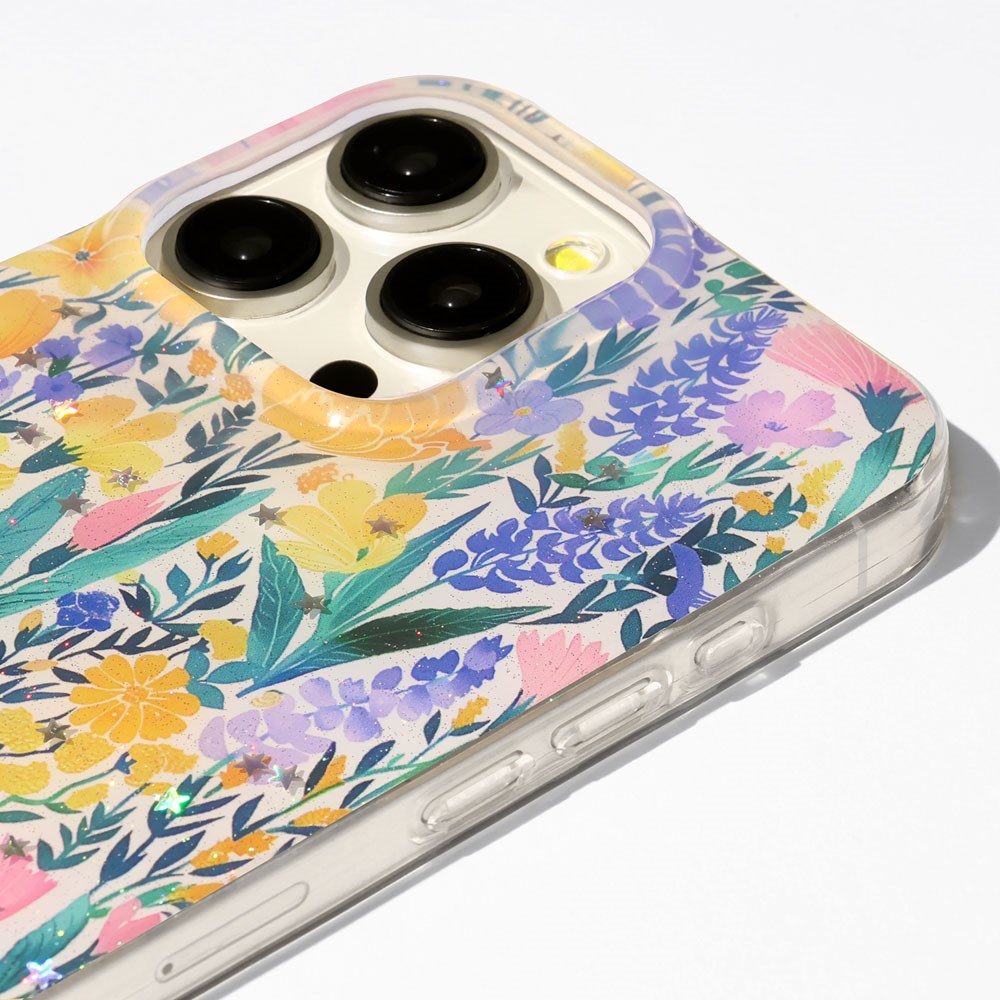 iPhone 16 Pro TFO Glow Glam Bagside Cover - Blomster