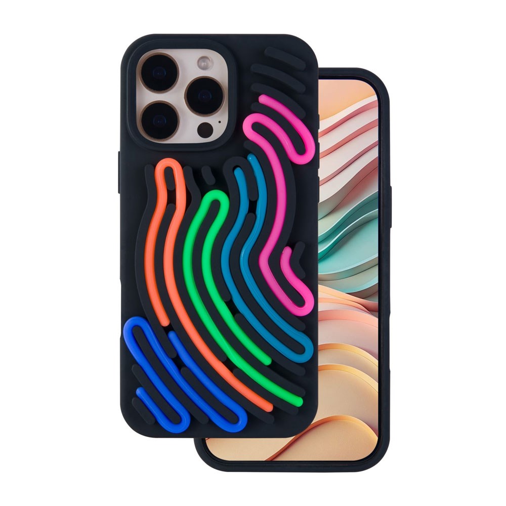 iPhone 16 Pro Max TFO DIY Snake Silikone Bagside Cover - Sort