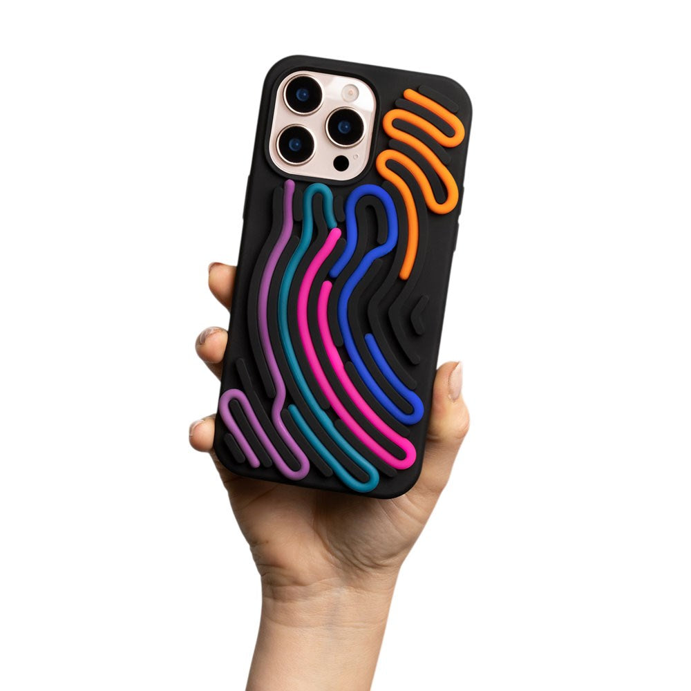 iPhone 16 Pro Max TFO DIY Snake Silikone Bagside Cover - Sort