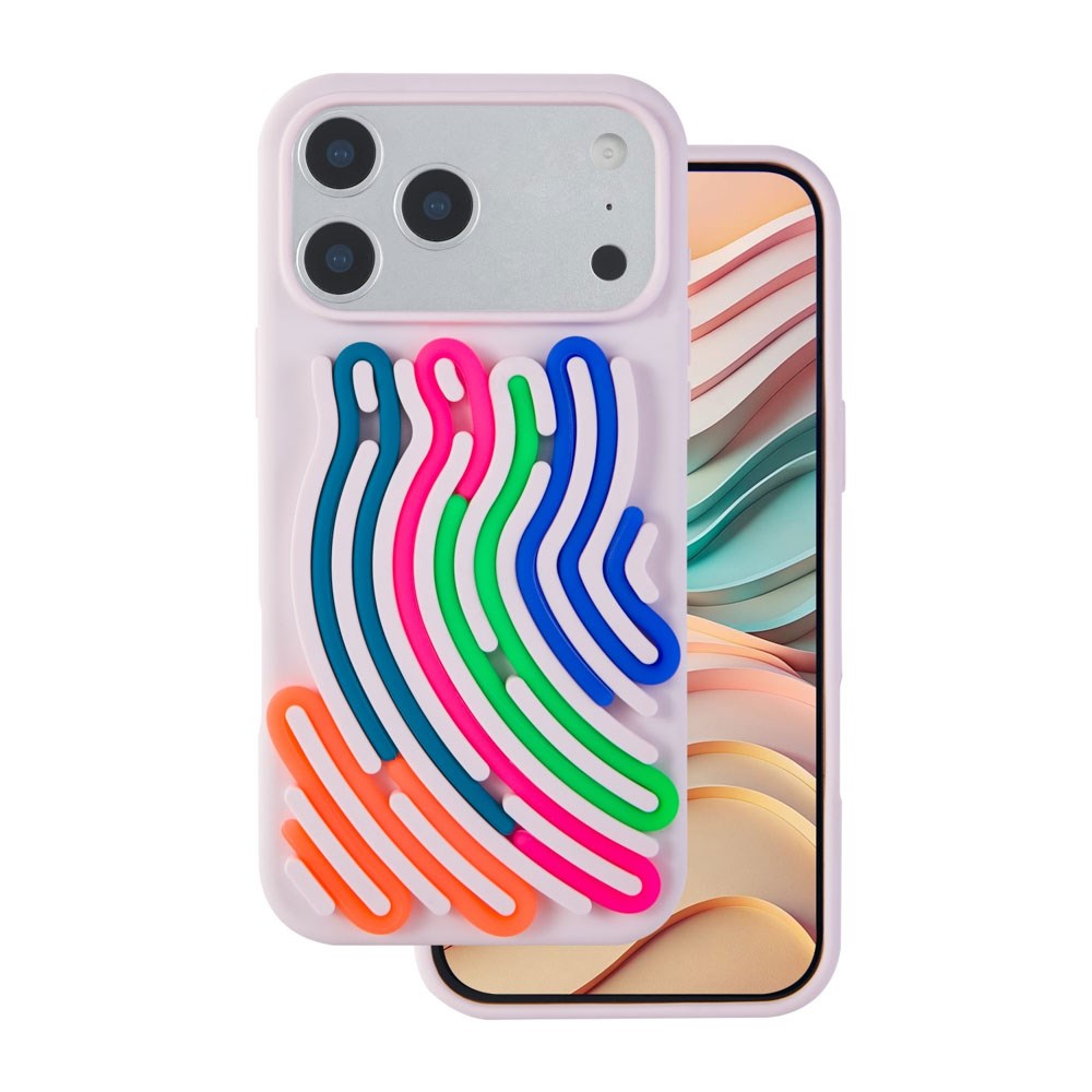 iPhone 17 Pro TFO DIY Snake Silikone Bagside Cover - Lyserød