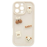 iPhone 15 Pro TFO Ultra Trendy 3D Bagside Cover - Beige Bear