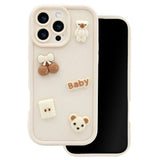 iPhone 15 Pro TFO Ultra Trendy 3D Bagside Cover - Beige Bear