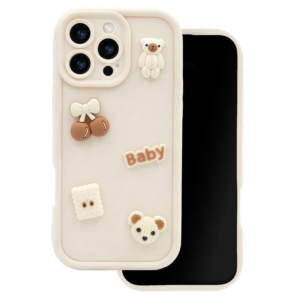 iPhone 17e / 16e TFO Ultra Trendy 3D Bagside Cover - Beige Bear
