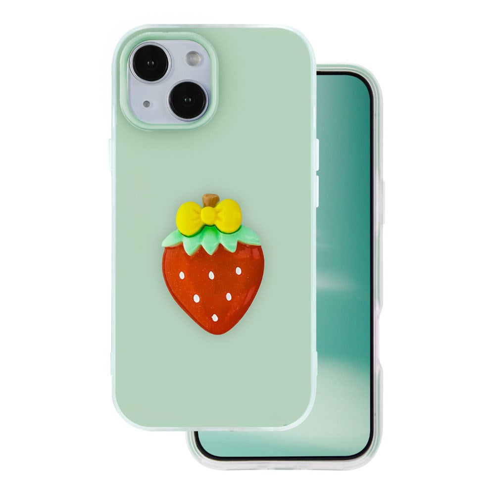 iPhone 12 / 12 Pro TFO 3D Frugt Case - Jordbær