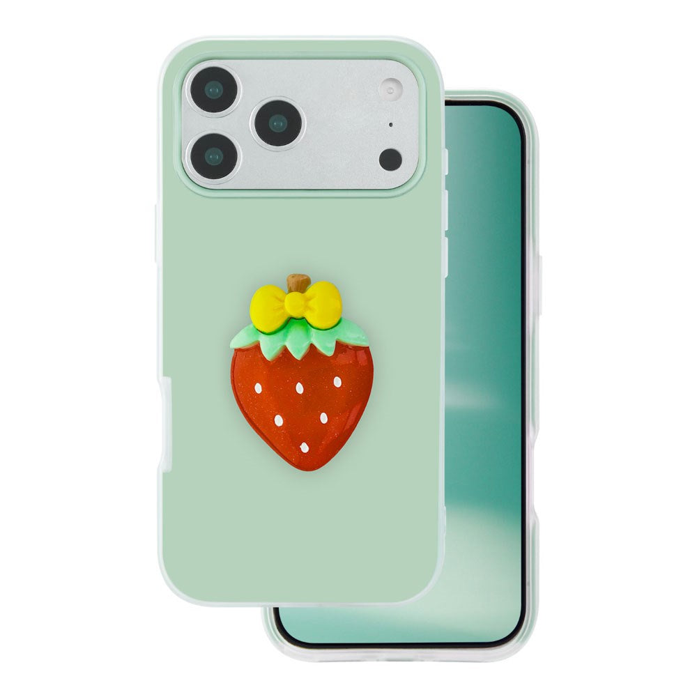 iPhone 17 Pro Max TFO 3D Frugt Case - Jordbær