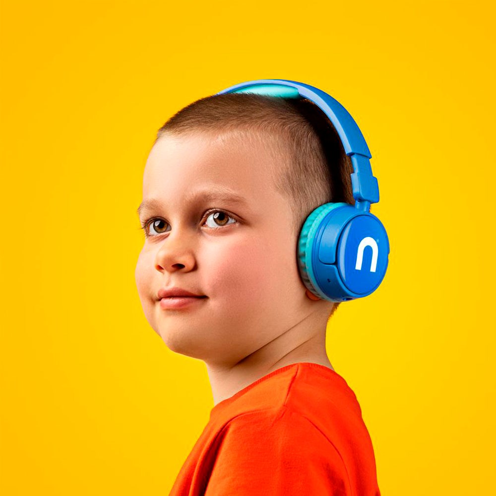 Niceboy Hive Kiddie On-Ear Bluetooth-hodetelefoner for barn m. Sound Limiter - Blå