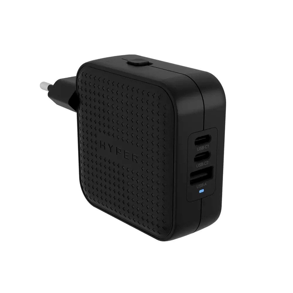 Targus HyperJuice 70W Rejseoplader m. 1x USB-A / 2x USB-C / 4x Adapterstik - Sort